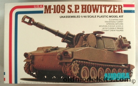 Aurora 1/48 M-109 Self Propelled Howitzer US or West German, 063 plastic model kit